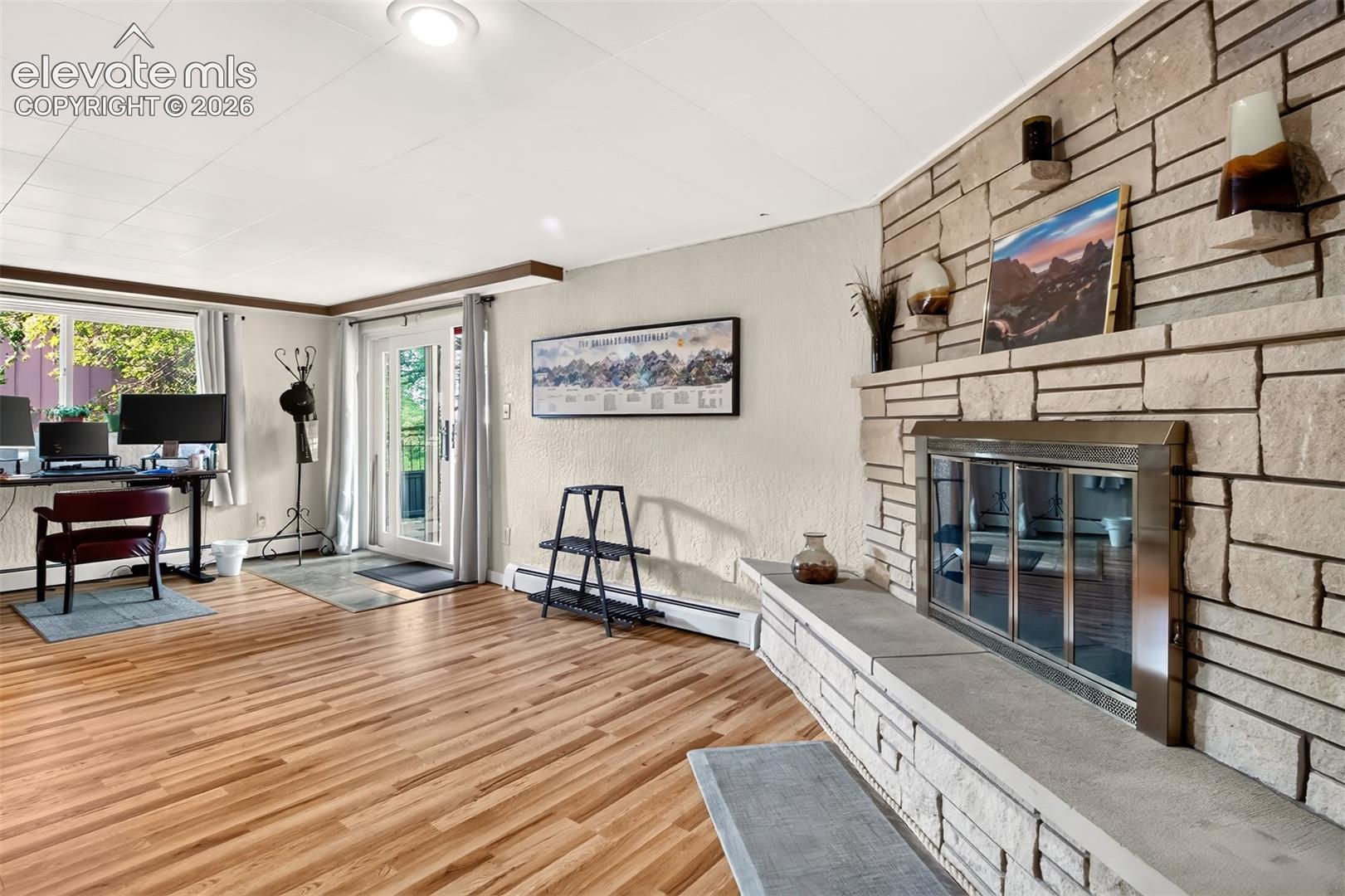 The walk out basement living room is a perfect mother-in-law sutie.