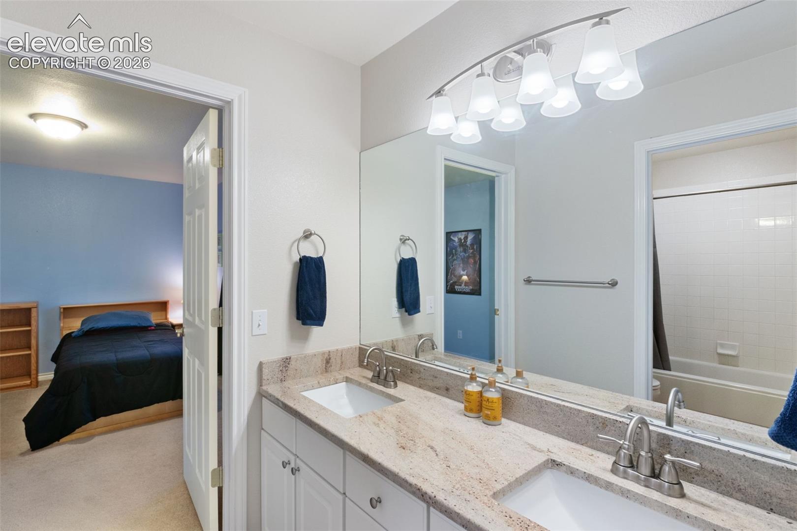 Upper Level 2nd bathroom connecting bedroom 2 and 3 
