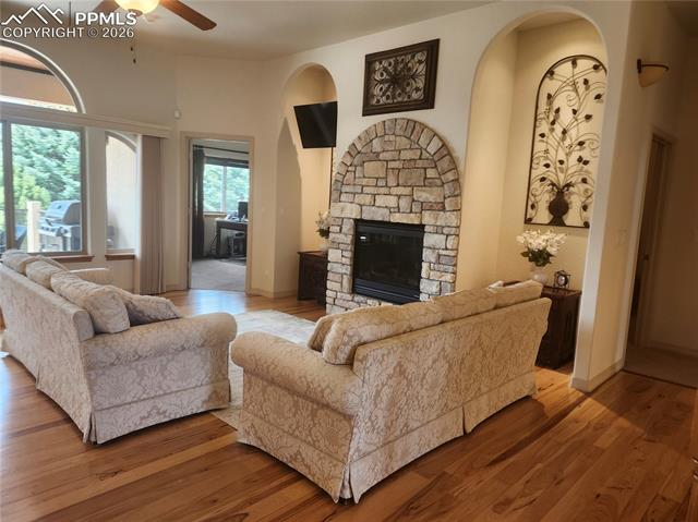 Family room with gas fireplace
