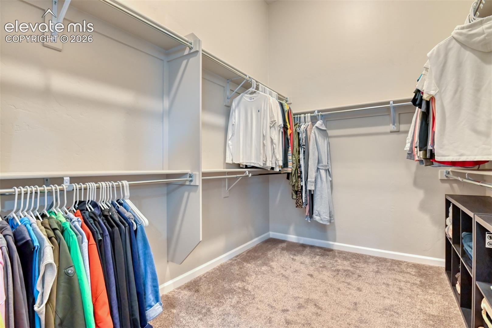 Primary with large walk in closet.