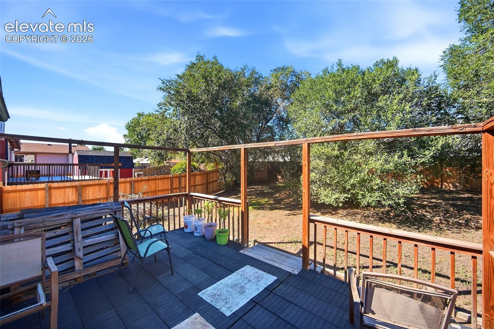 Deck in rear yard.