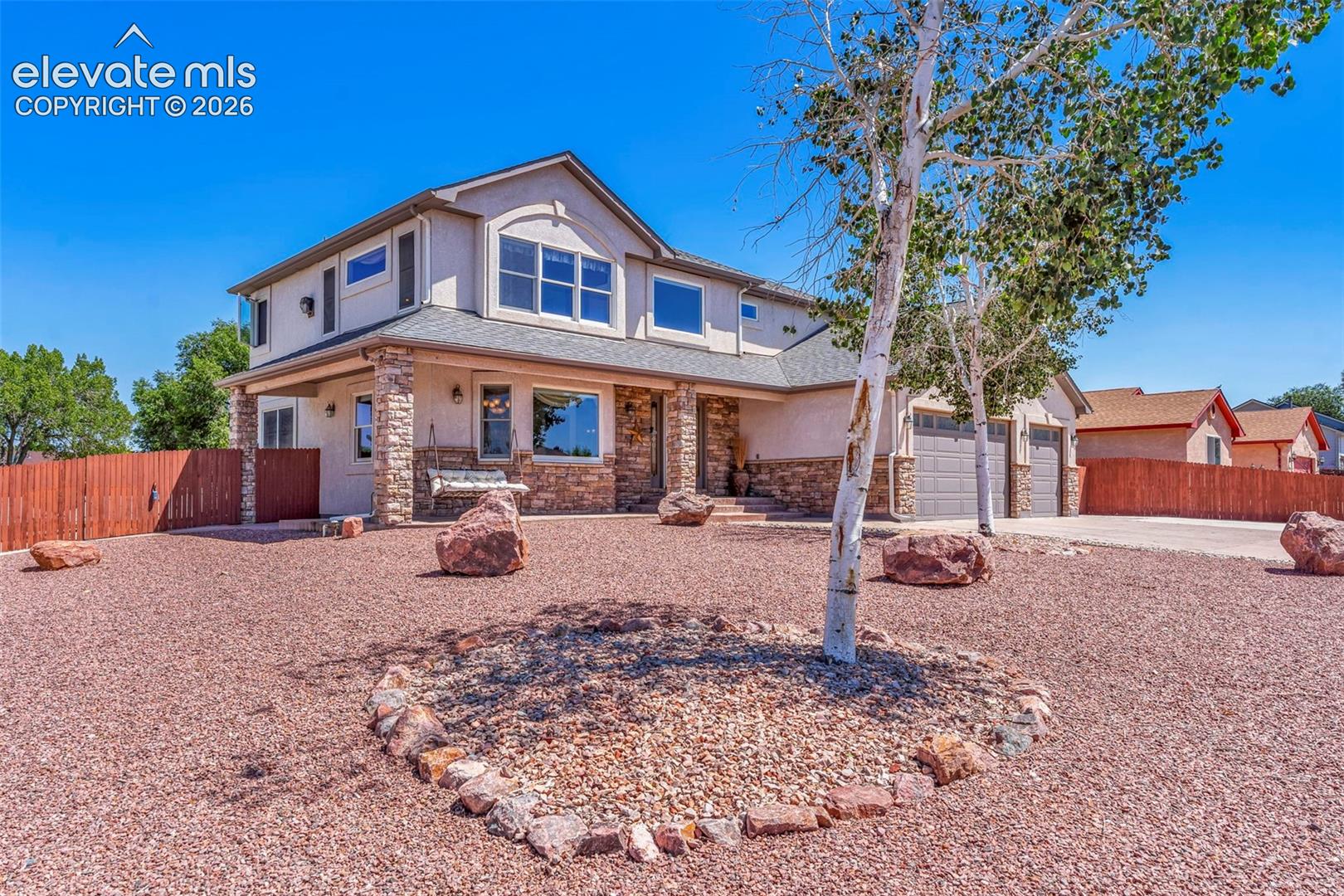 Positioned along the golf course, this 4-bedroom, 4-bath Pueblo West home offers quality construction, energy-efficient features, & a versatile layout. A two-story entry, hardwood floors, & abundant natural light set the tone throughout. The formal dining room features custom built-ins, while the kitchen offers extensive cabinetry, pull-out shelving, a large island, breakfast area, & generous workspace. The living room features soaring ceilings, exposed beams, built-in shelving, & a gas fireplace. A separate family room w/ a second gas fireplace provides additional space for entertaining, relaxing, or gathering w/ friends & family. The main level includes a bedroom currently used as an office w/ a private 3/4 bath, a guest half bath, & a spacious laundry room w/ ample storage. Upstairs, the primary suite overlooks the golf course & features a gas fireplace, walk-in closet, & five-piece bath w/ soaking tub, separate shower, & dual vanities. Two additional bedrooms & a full bath complete the upper level. Anderson windows, additional insulation, an insulated crawl space, Low-E electric blinds, & smart home features contribute to comfort & efficiency. Outside, the landscaped backyard backs directly to the golf course & includes a large patio ideal for outdoor entertaining. An oversized 3-car garage, extended driveway, & additional side parking provide plenty of room for vehicles and guests. Golf course living, functional space come together in one exceptional property.