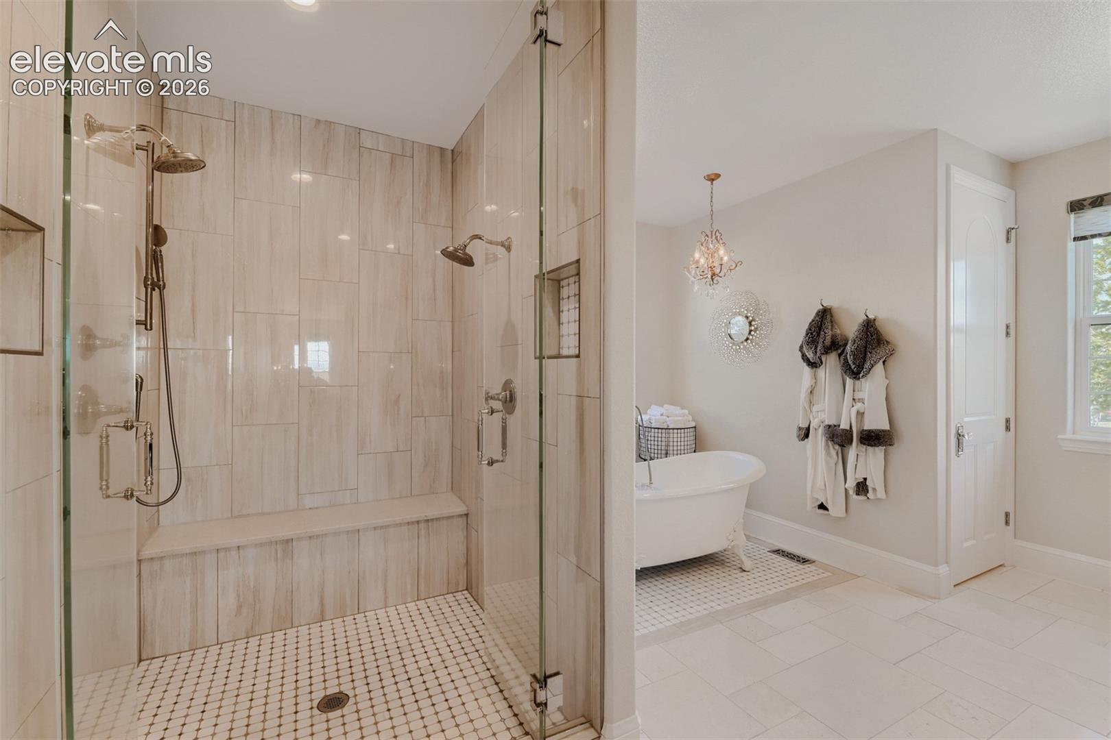 Dual heads, custom shower
