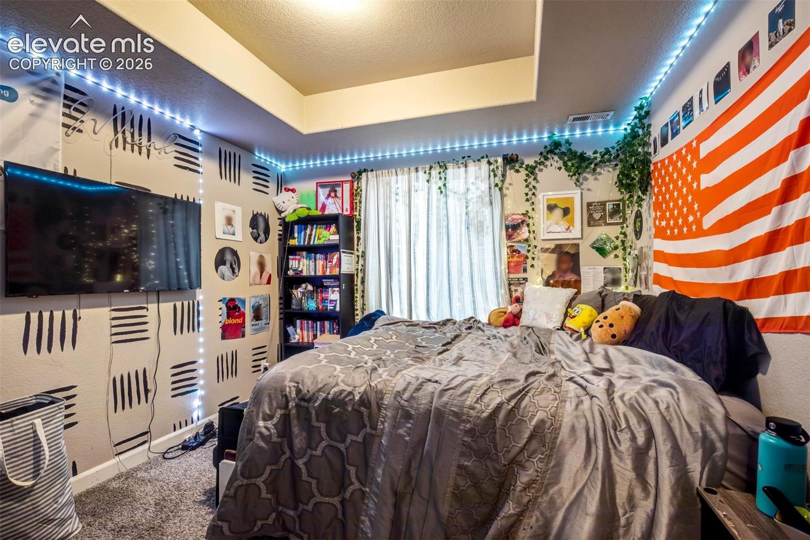 Basement Bedroom #1 with accent wall