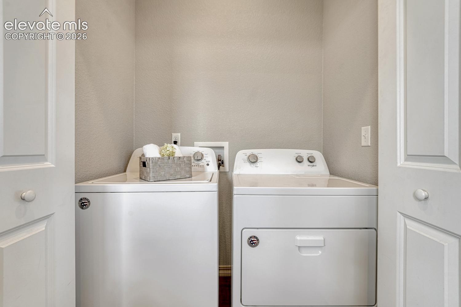 Upper level Laundry Closet with washer and dryer included.
