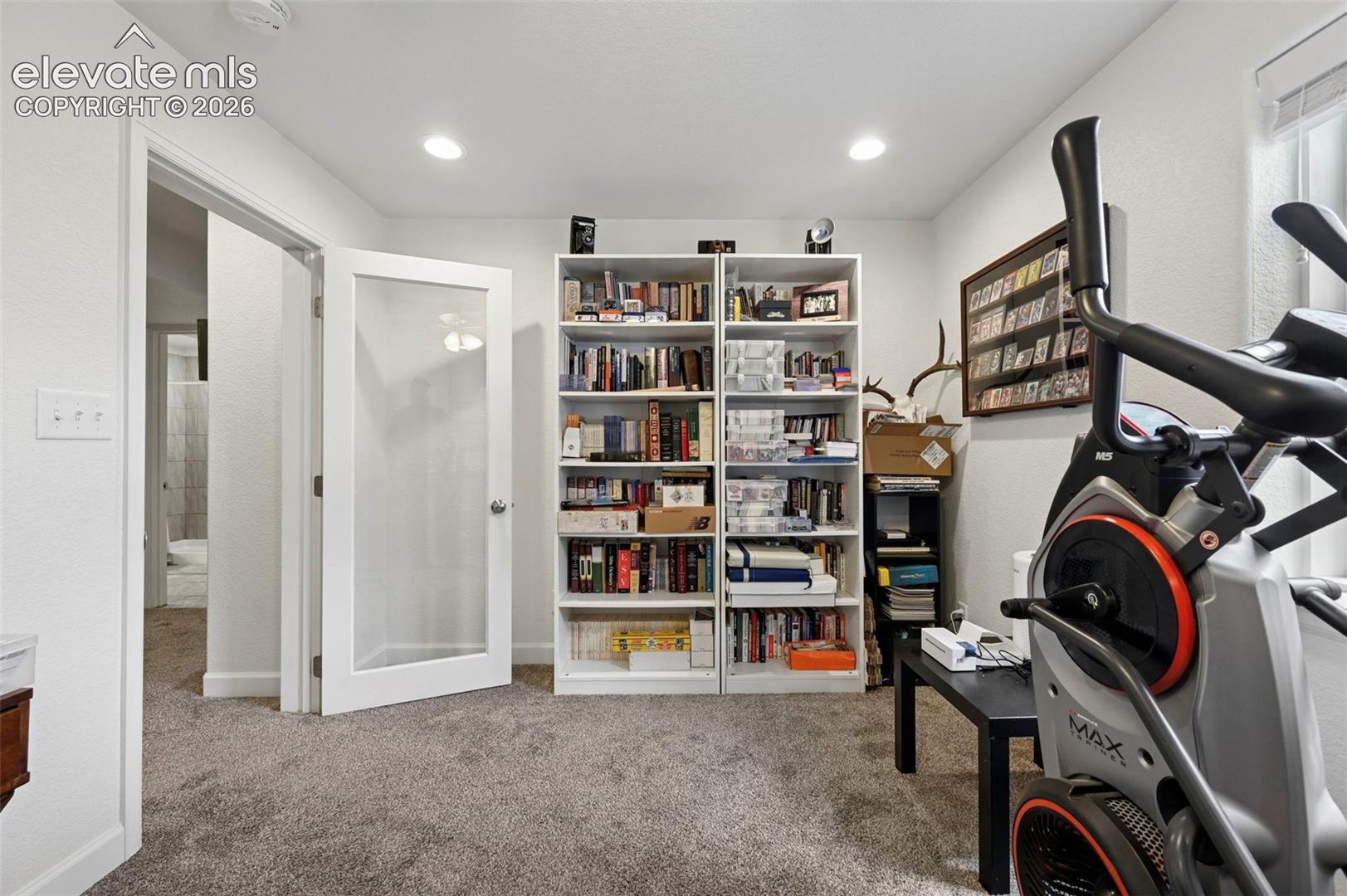 Office in Basement with glass door