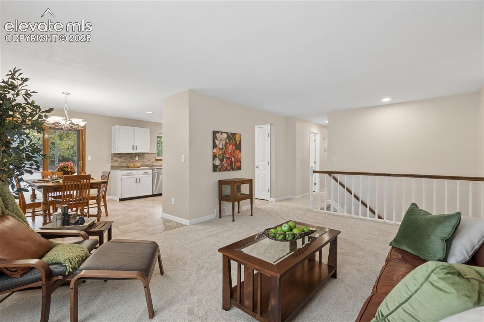 Open concept LR, DR and kitchen