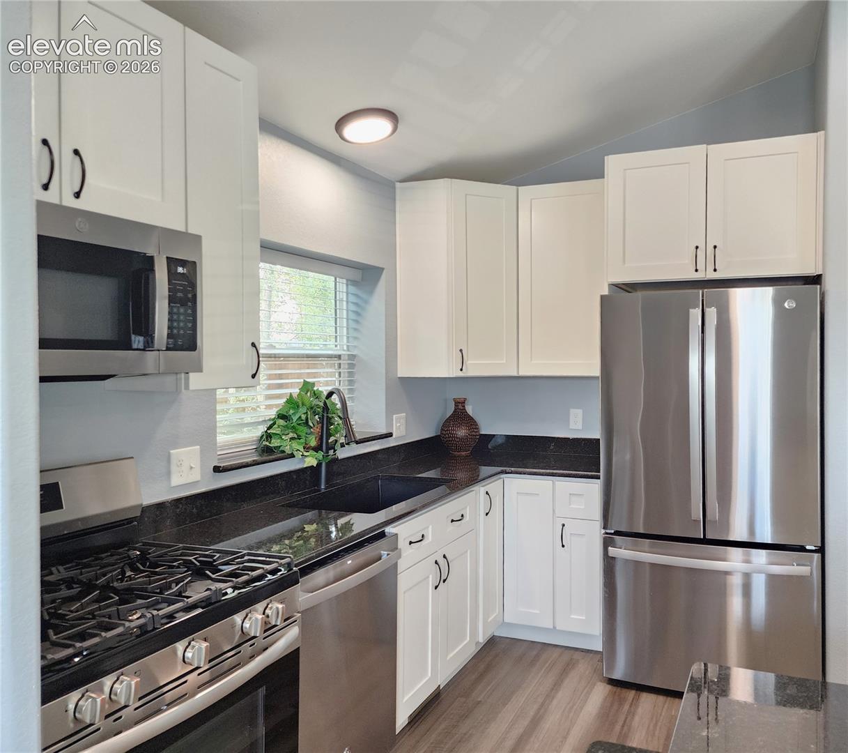 Sleek chef's kitchen complete with premium stainless steel appliances