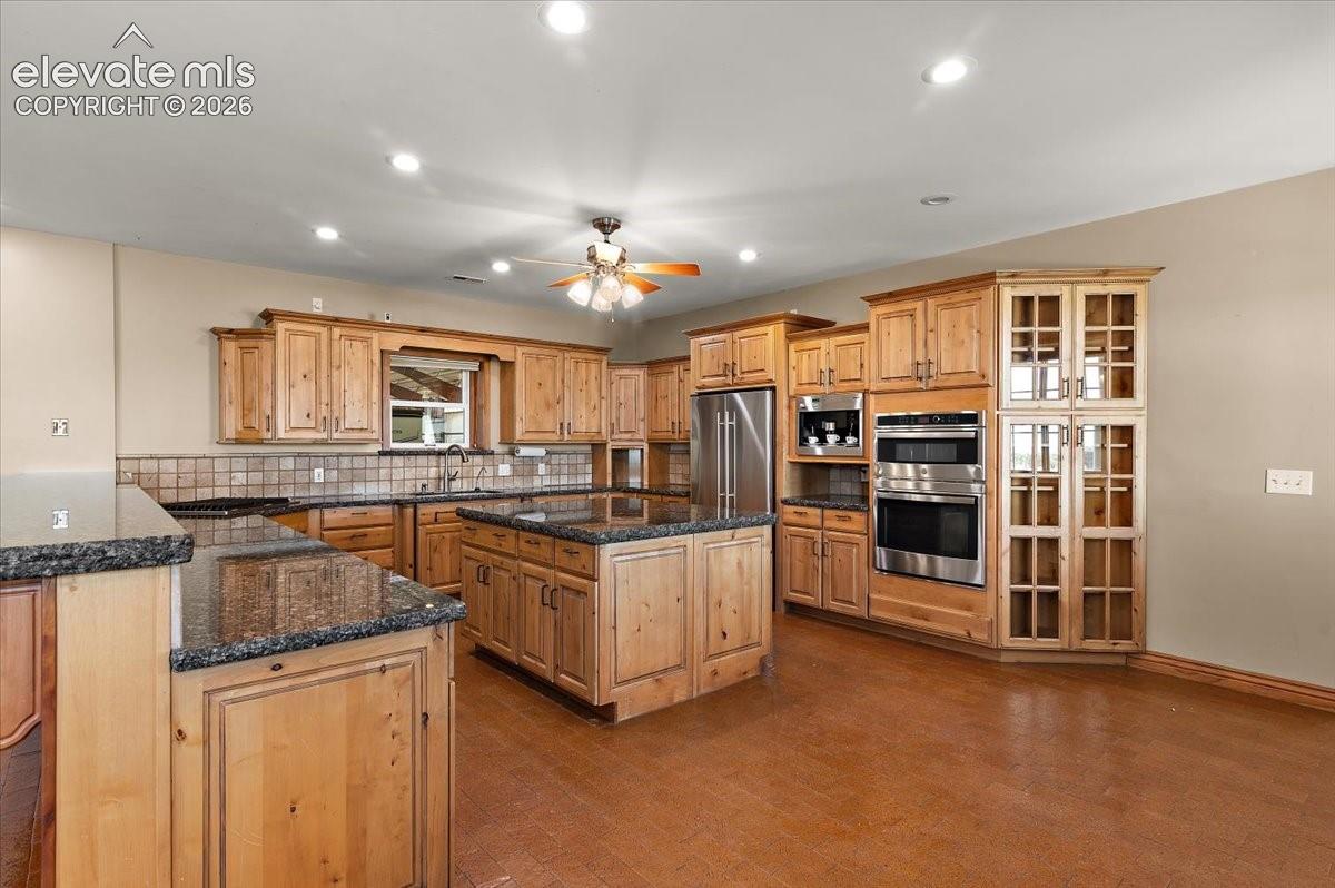 Center island in kitchen measures 4ft. 6 in. X 5 ft.