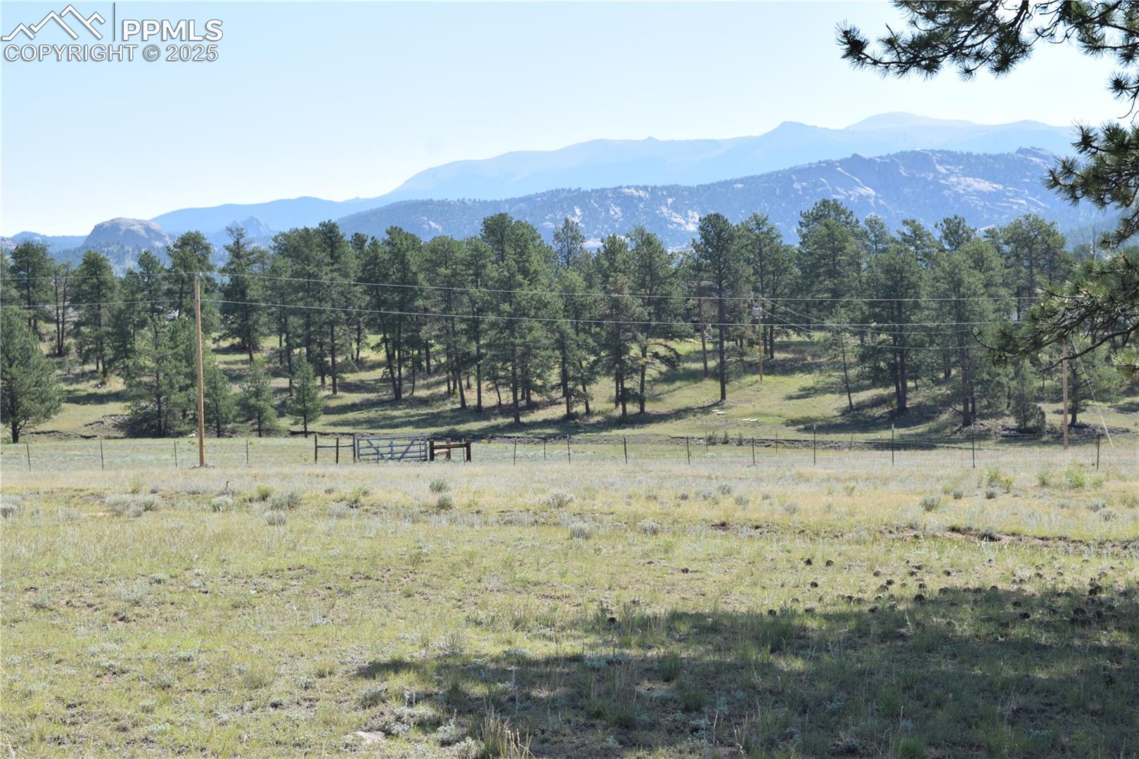 View of mountain background with rural landscape