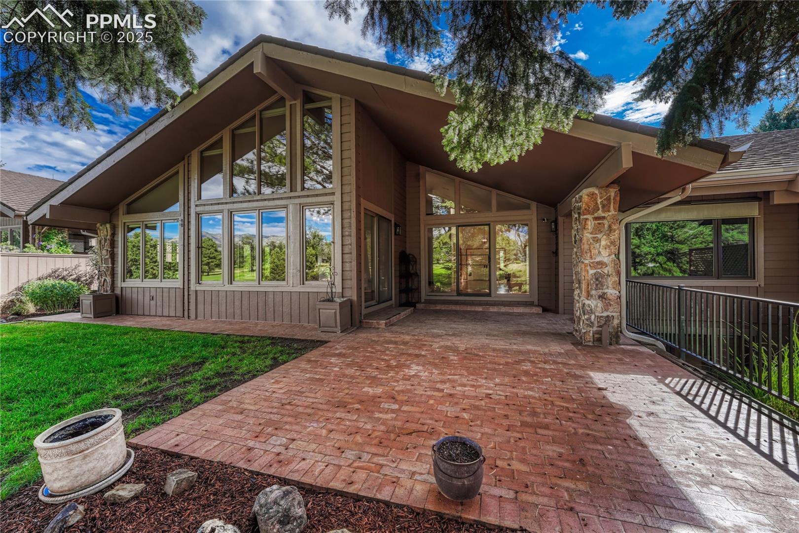 Large Partially Covered Paver Patio with Views