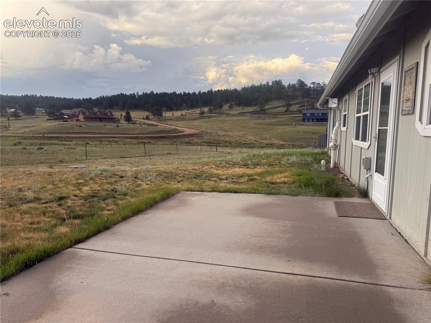 large cement patio for grilling