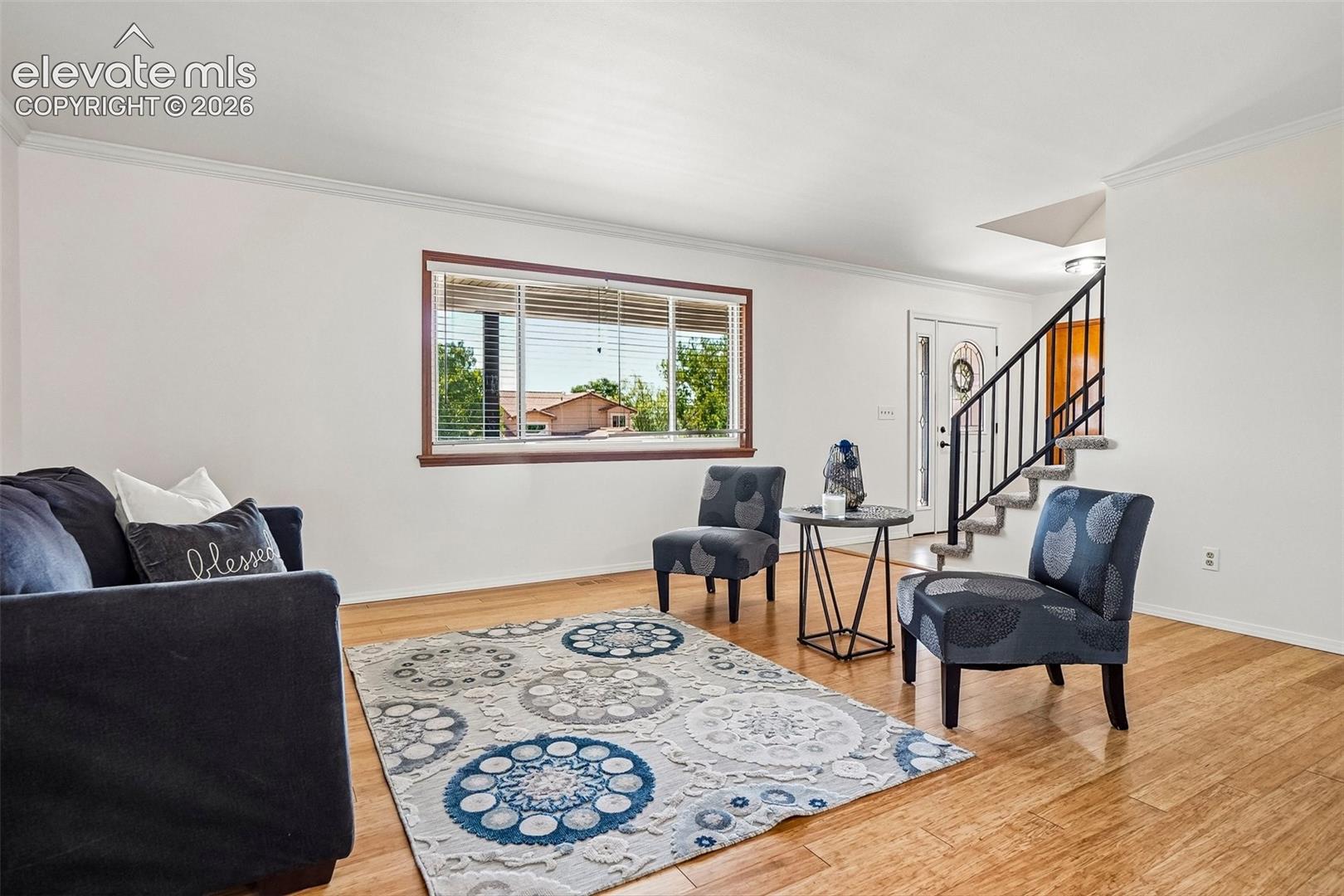 Huge picture window in formal living room.