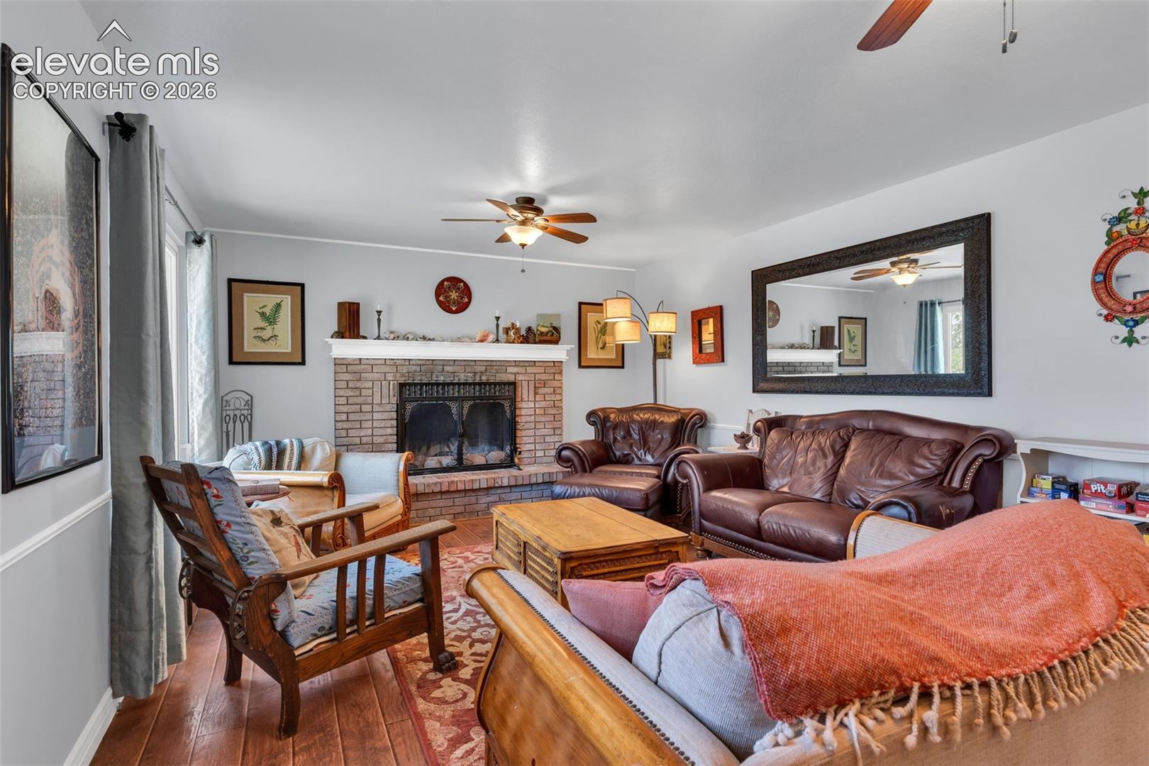 with wood burning fireplace