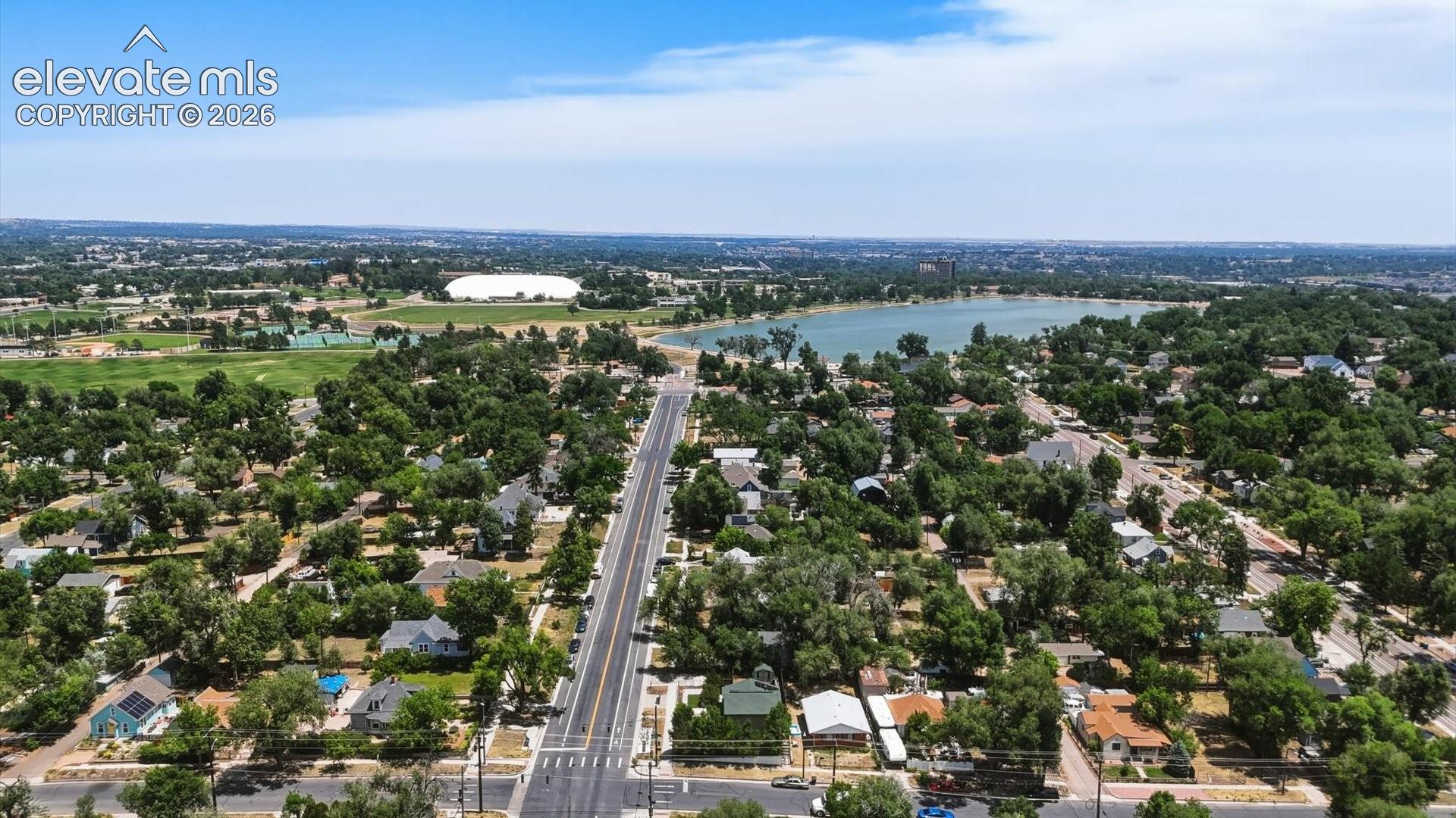 Aerial view of Memorial Park and Prospect Park just minutes away.