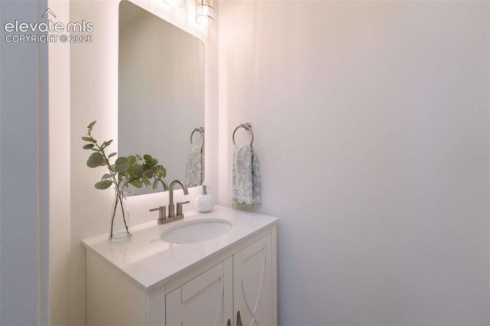 Convenient main level Powder Bathroom.