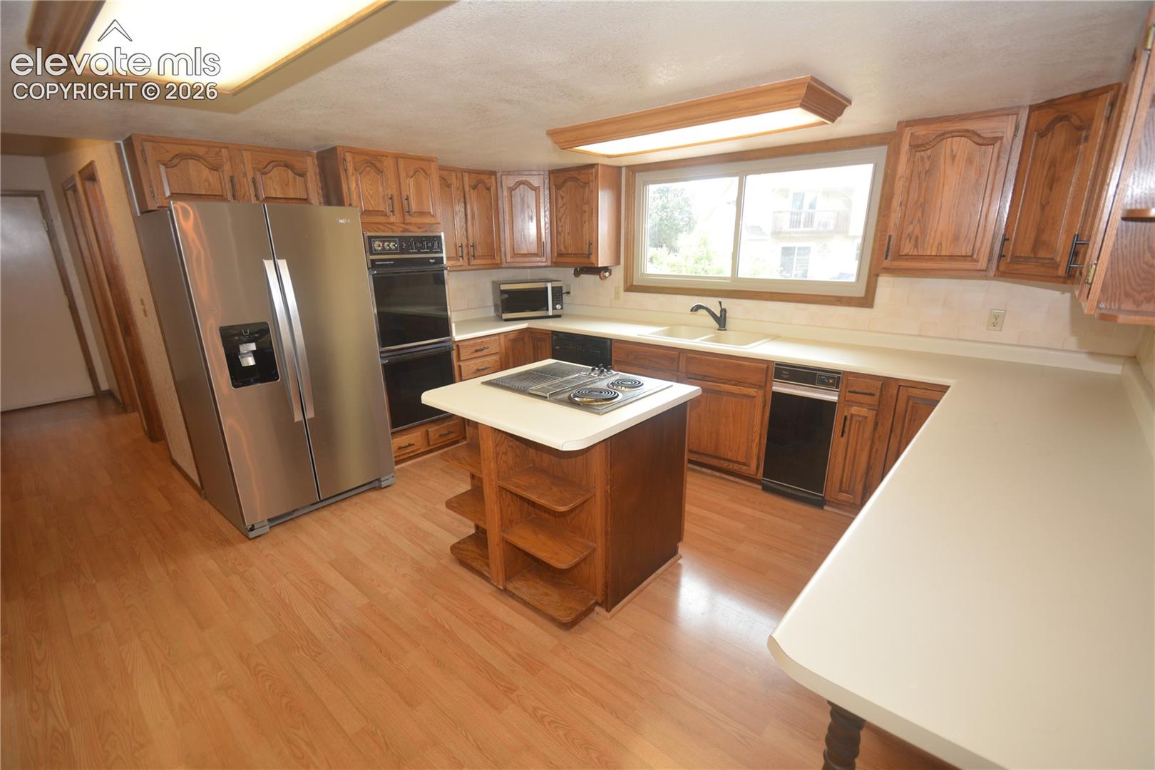 view from dining into kitchen