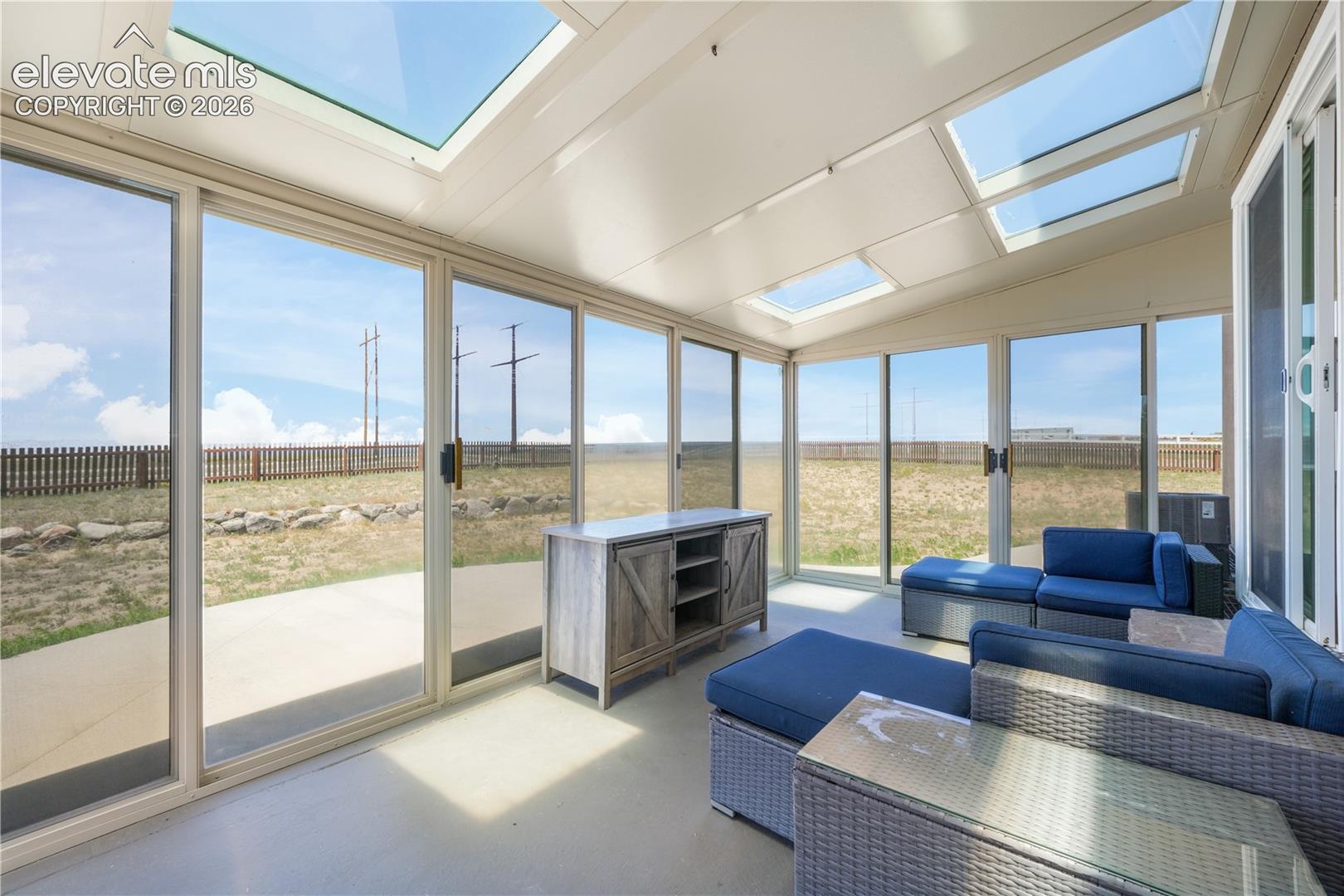 Enclosed Sunroom with Skylights 