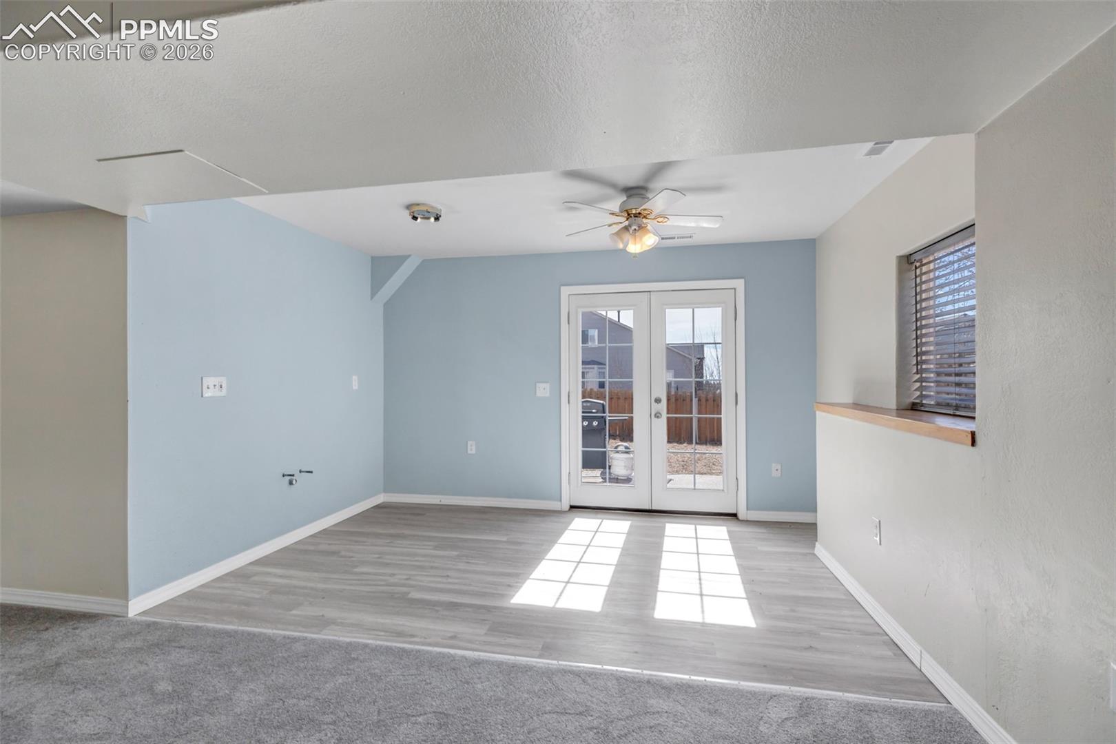 French door exit to back yard. Basement Level.
