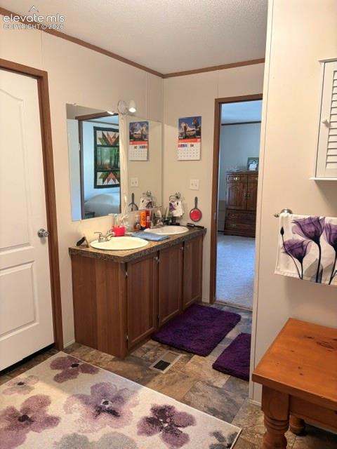 Spacious bathroom with Double vanity and a oversized shower!
