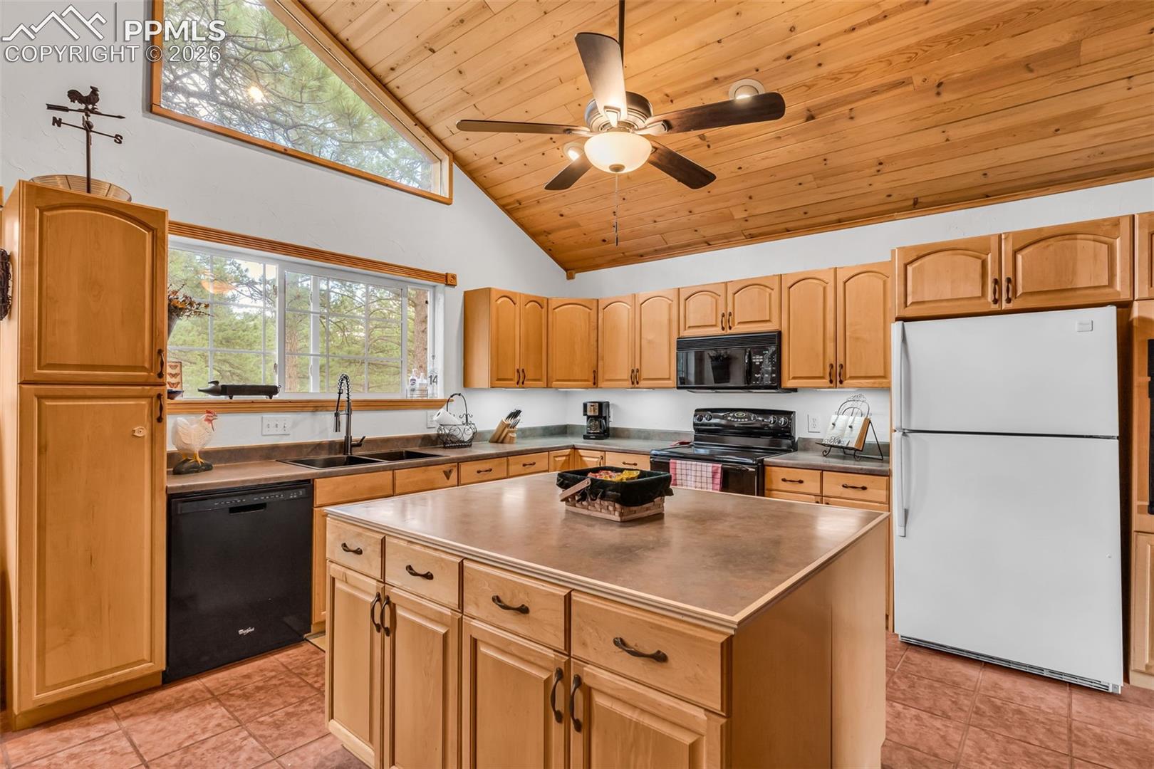 Beautiful cabinets, and a center island