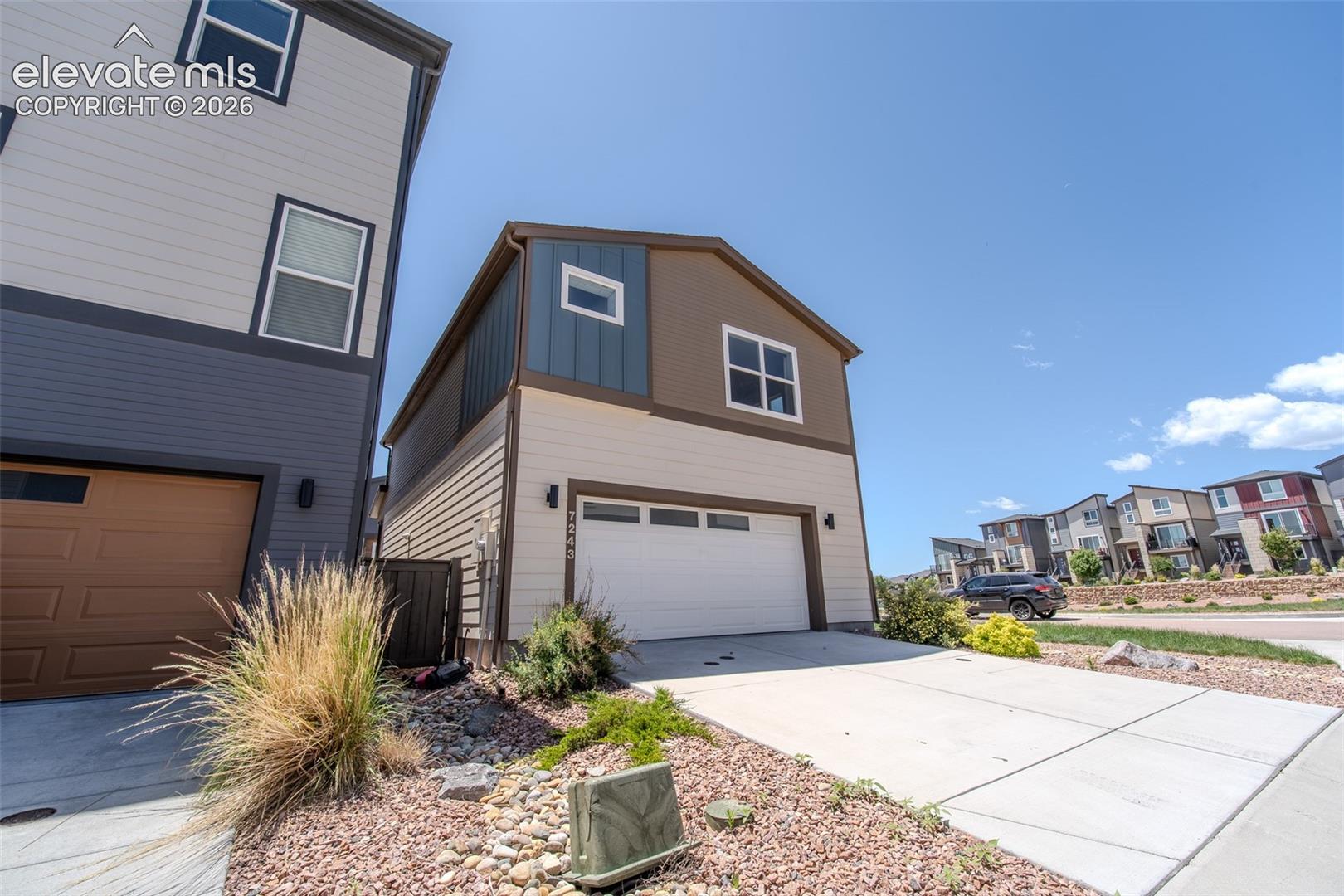 2-car attached garage with door opener.