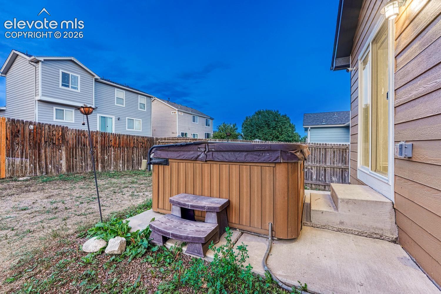 Backyard patio (hot tub has been removed)