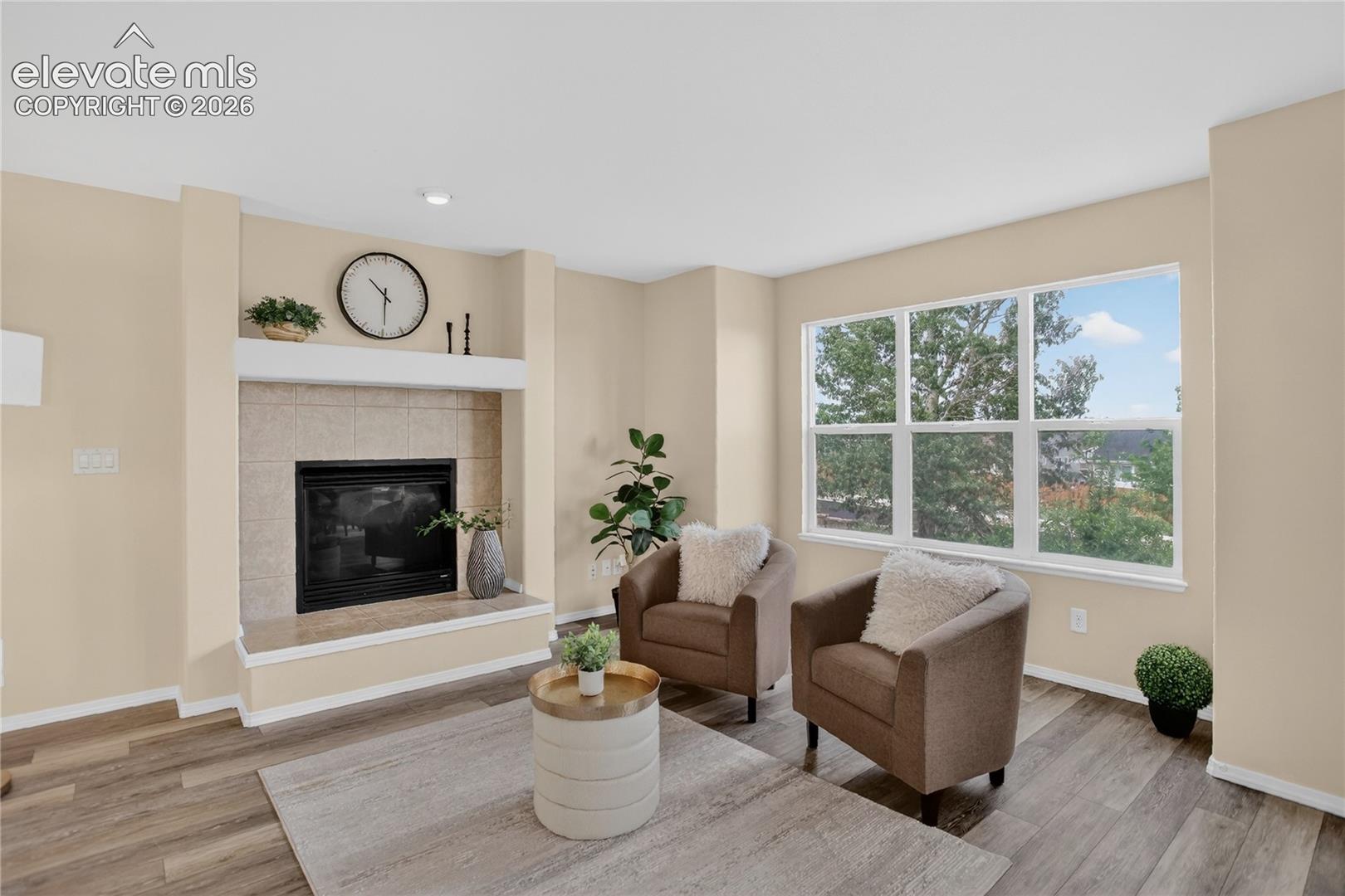 Family room w/ fireplace - main level