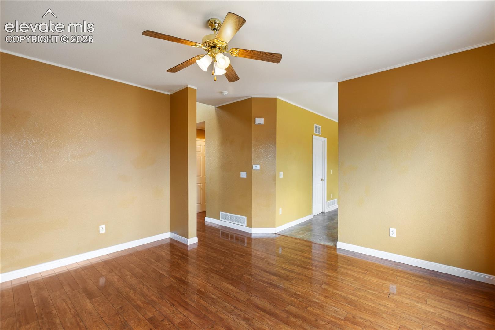 Lvp wood floors throughout the home and separate dining room space.