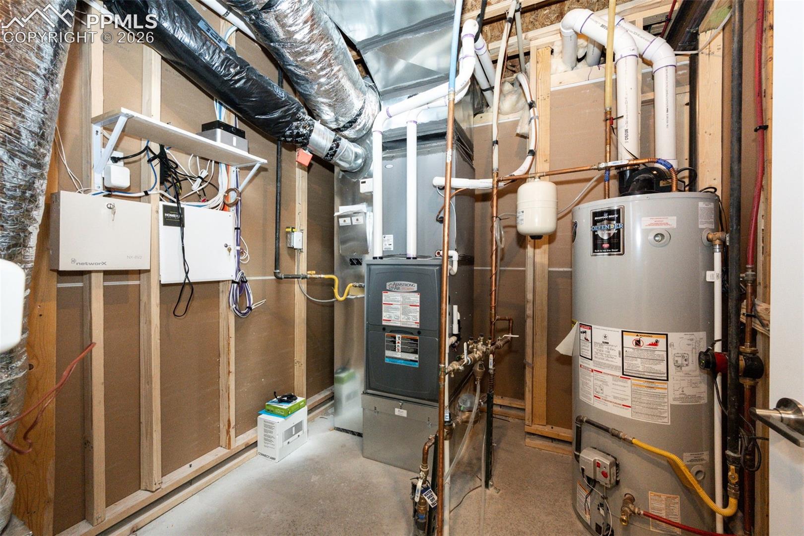 Notice the direct vented High efficient Furnace and hot water heater