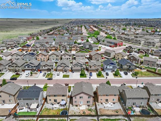 Aerial view of residential area