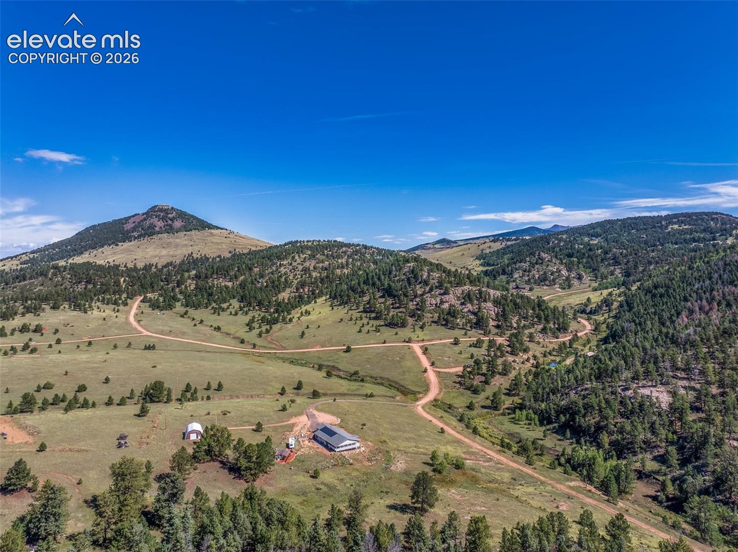 Big Colorado Blue Sky Mountain Setting. 