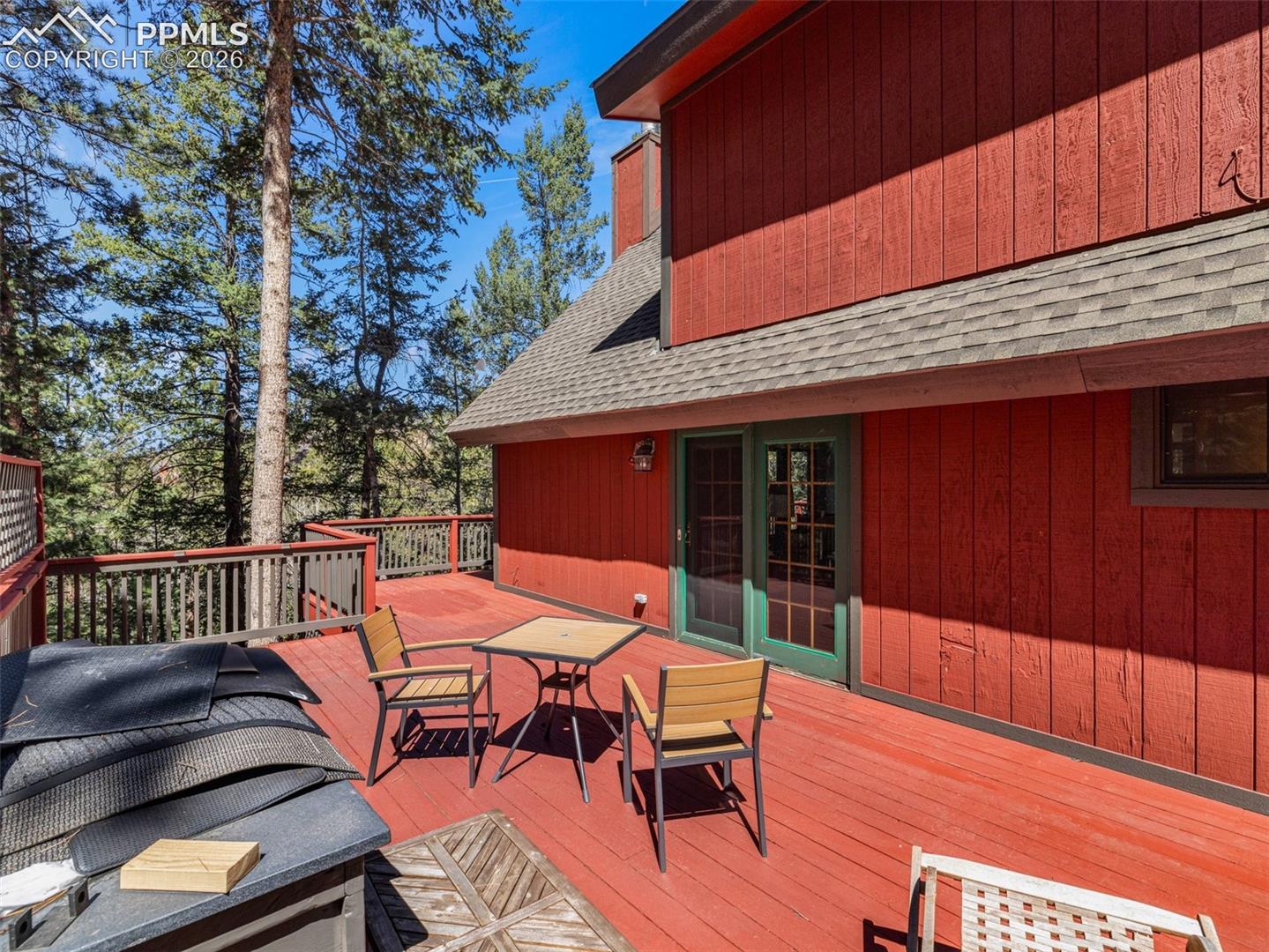 View of wooden deck