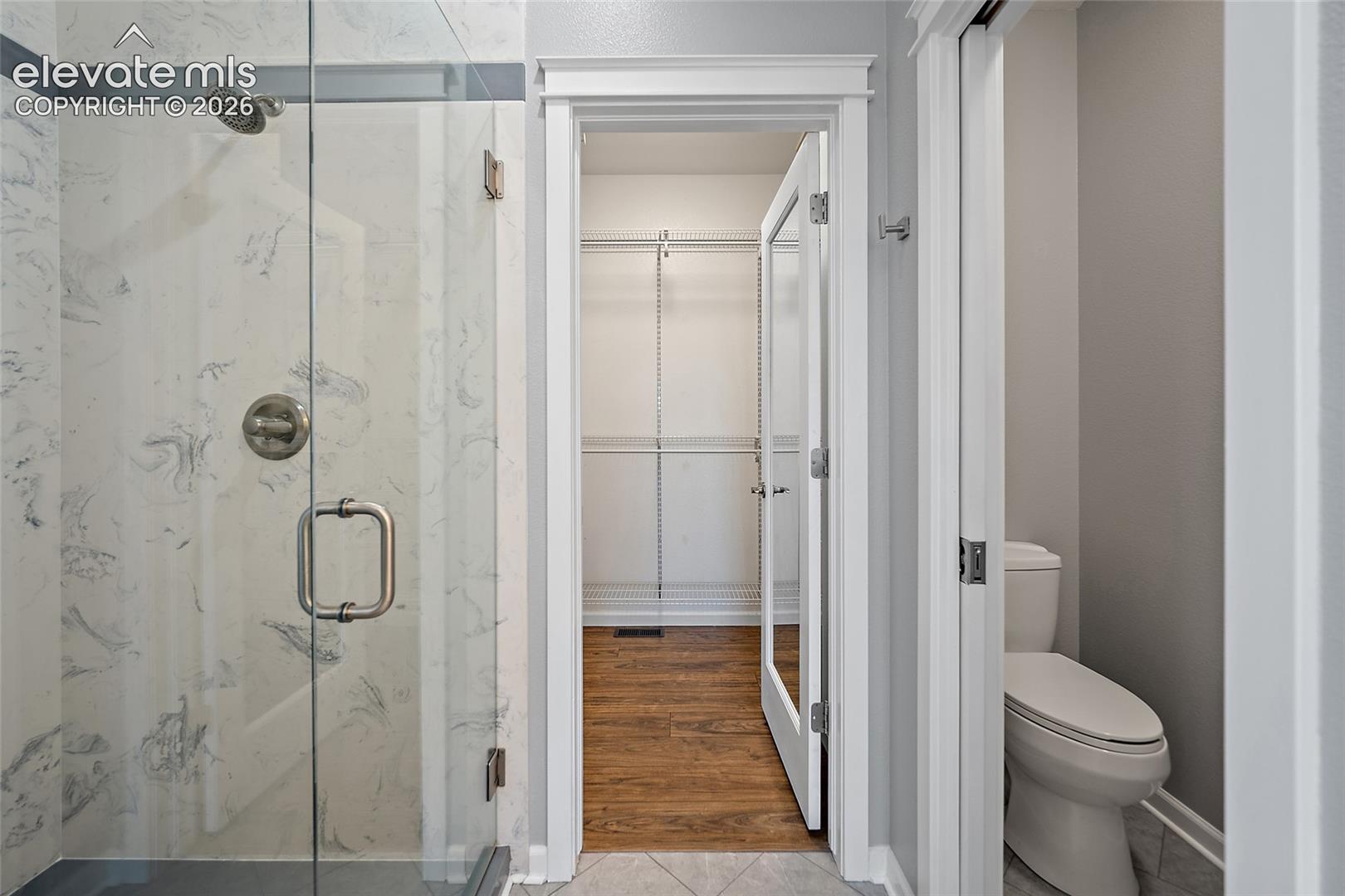 Custom shower with shelves