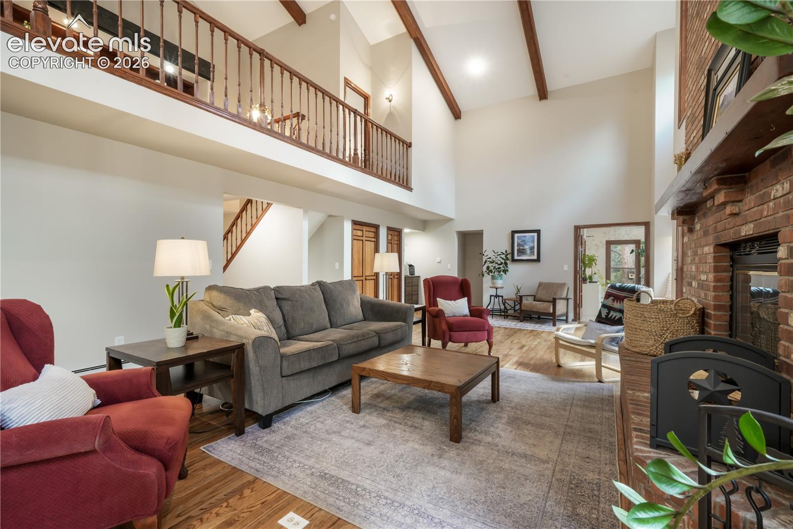 Vaulted wood beamed ceilings