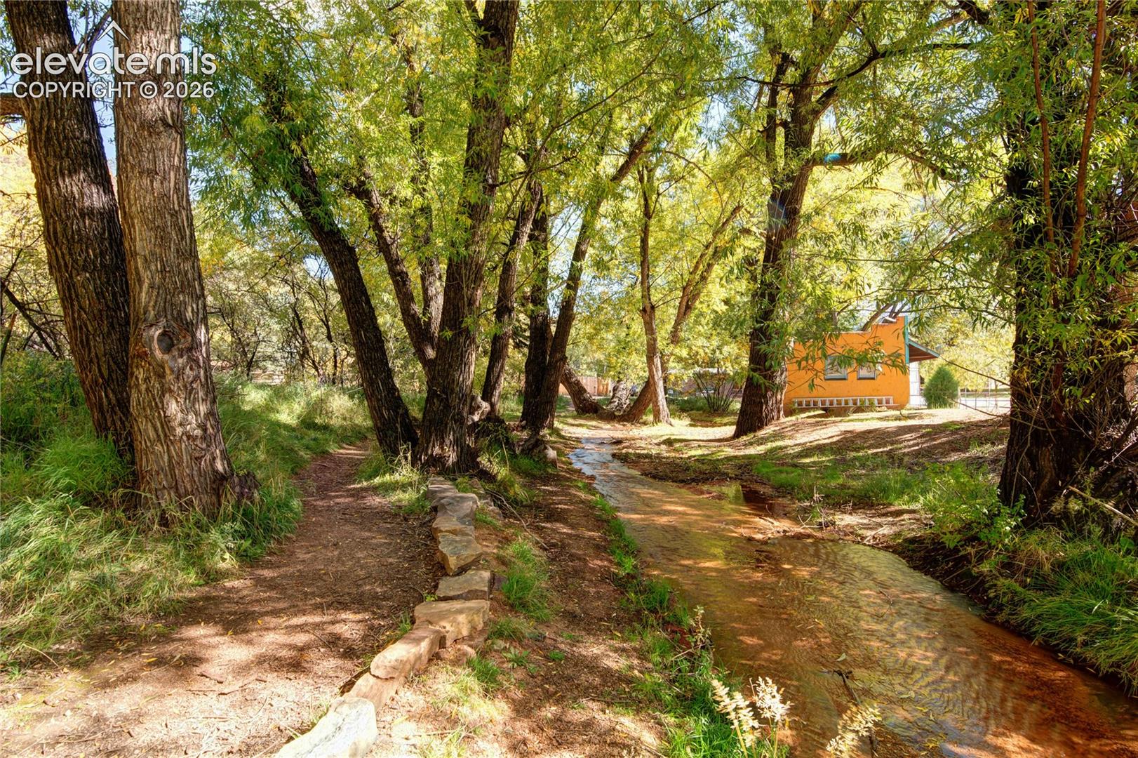 Just steps away from the trail that runs through town 