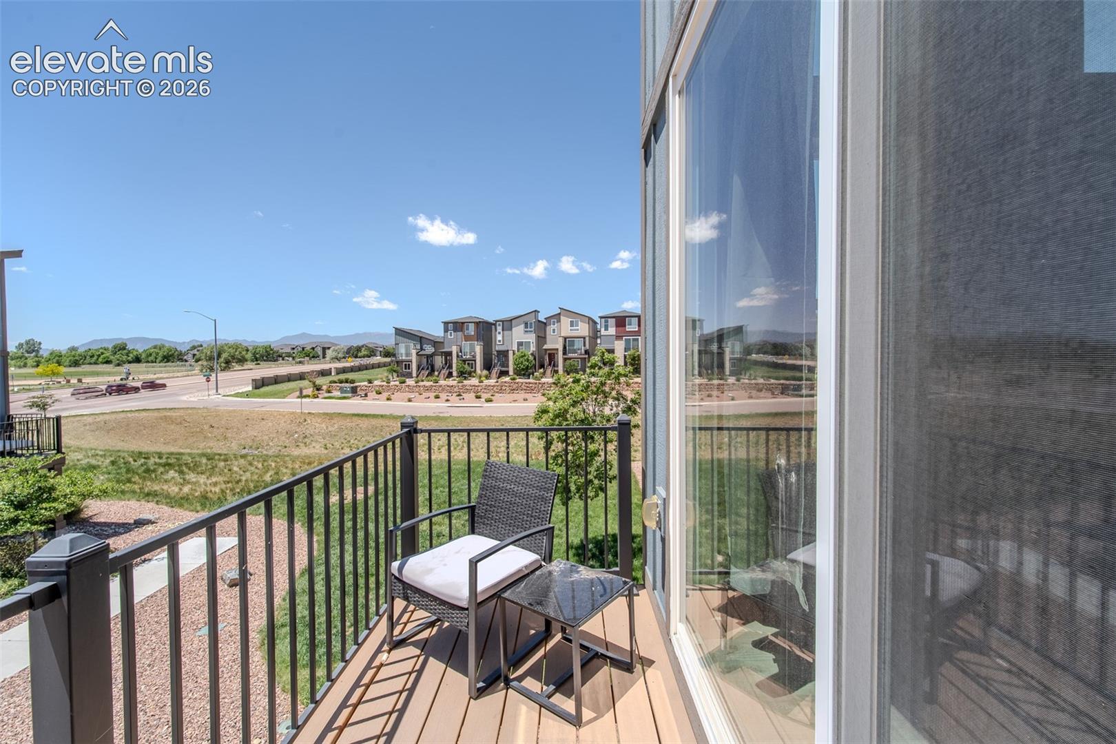 Upper Level balcony with mountain views.