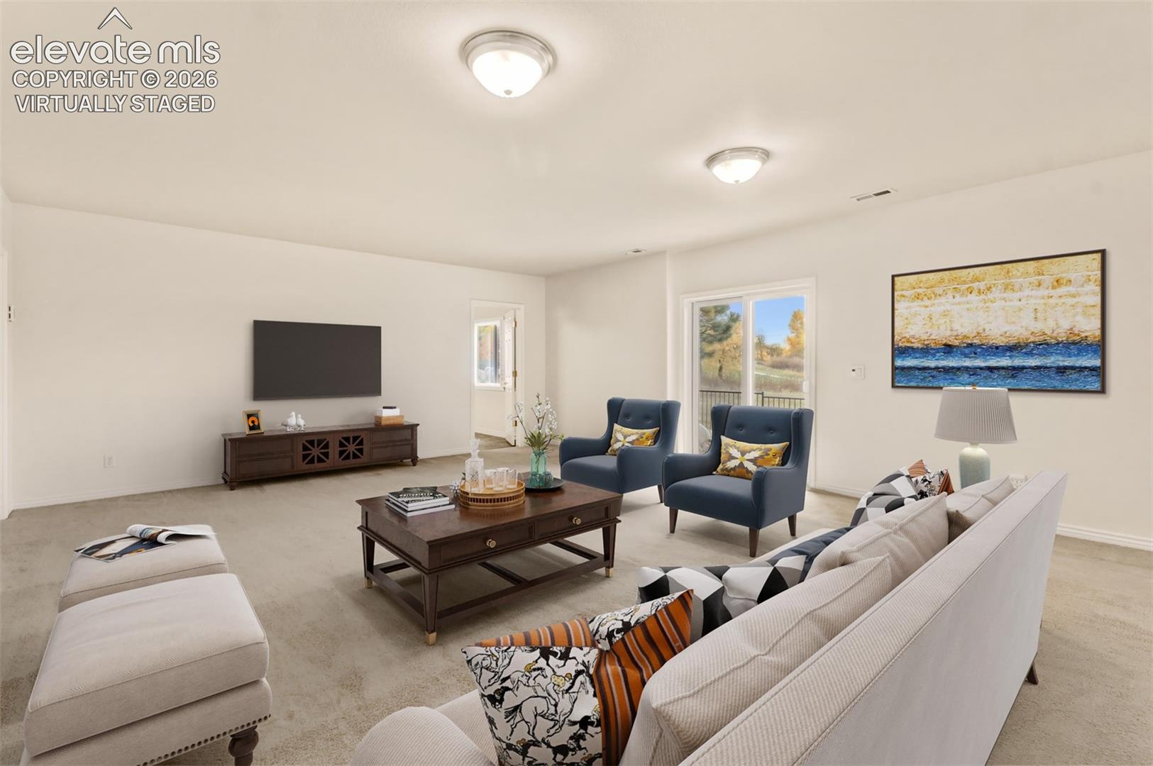 Virtually Staged Family Room