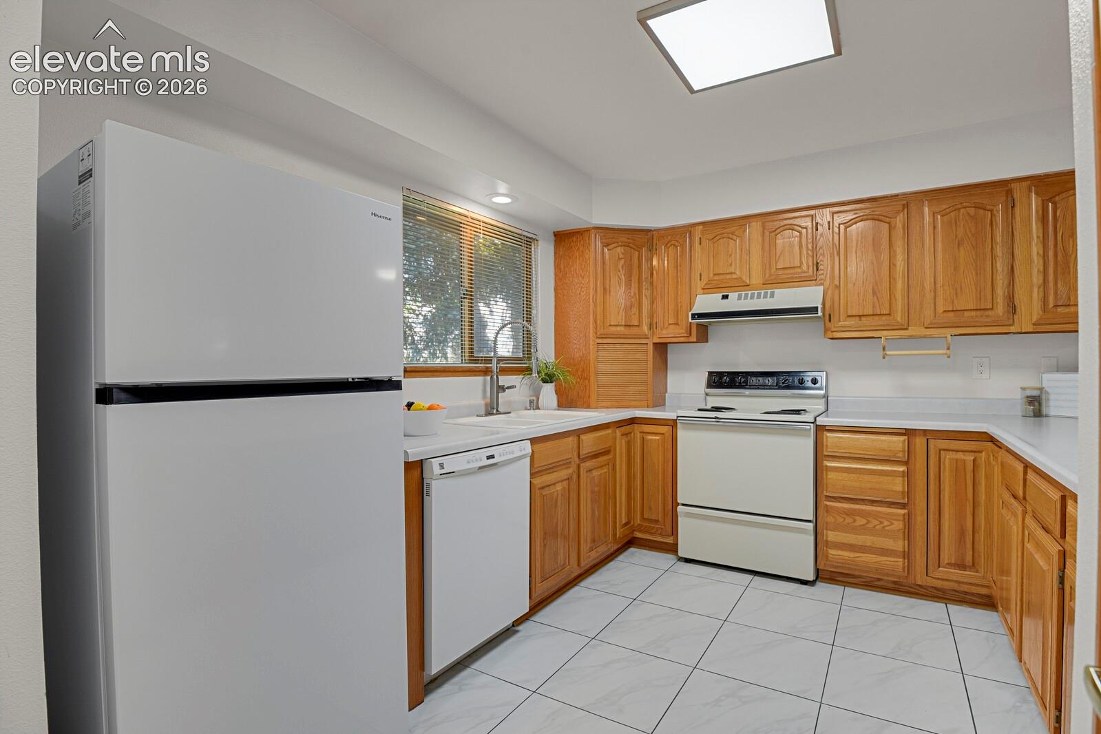 Kitchen with new refrigerator