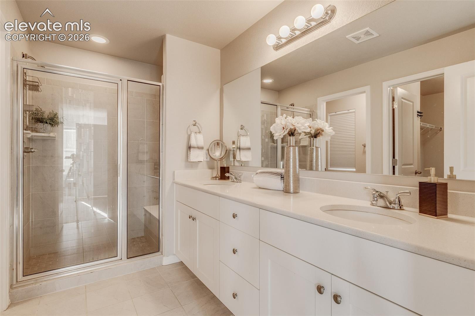 Primary bathroom with large walk-in shower