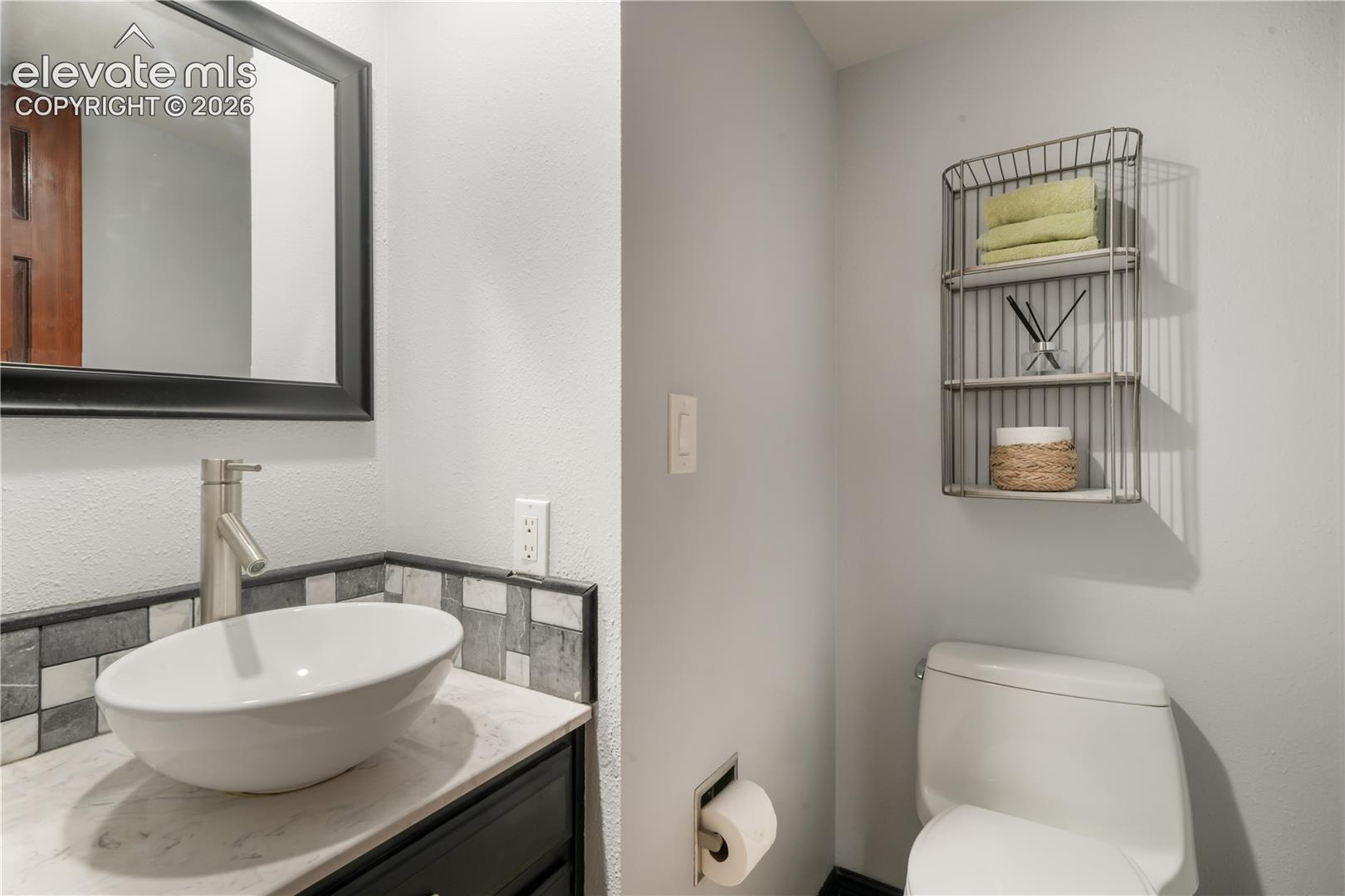 Main level powder bathroom