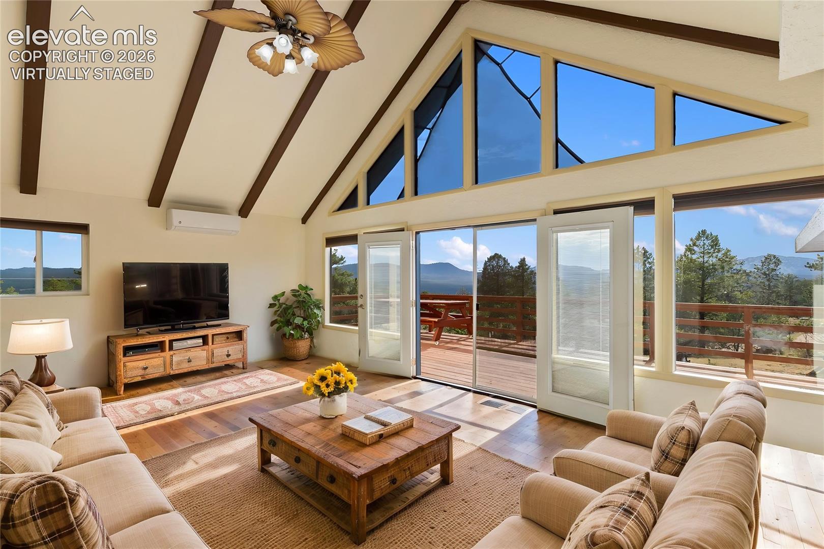 Virtually staged living room