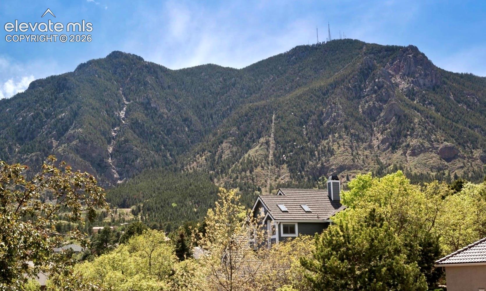 Aerial view looking towards Cheyanne mountain