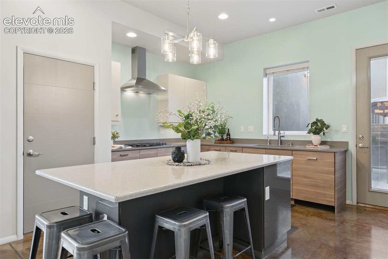 Kitchen walks out to a 2nd one-car garage