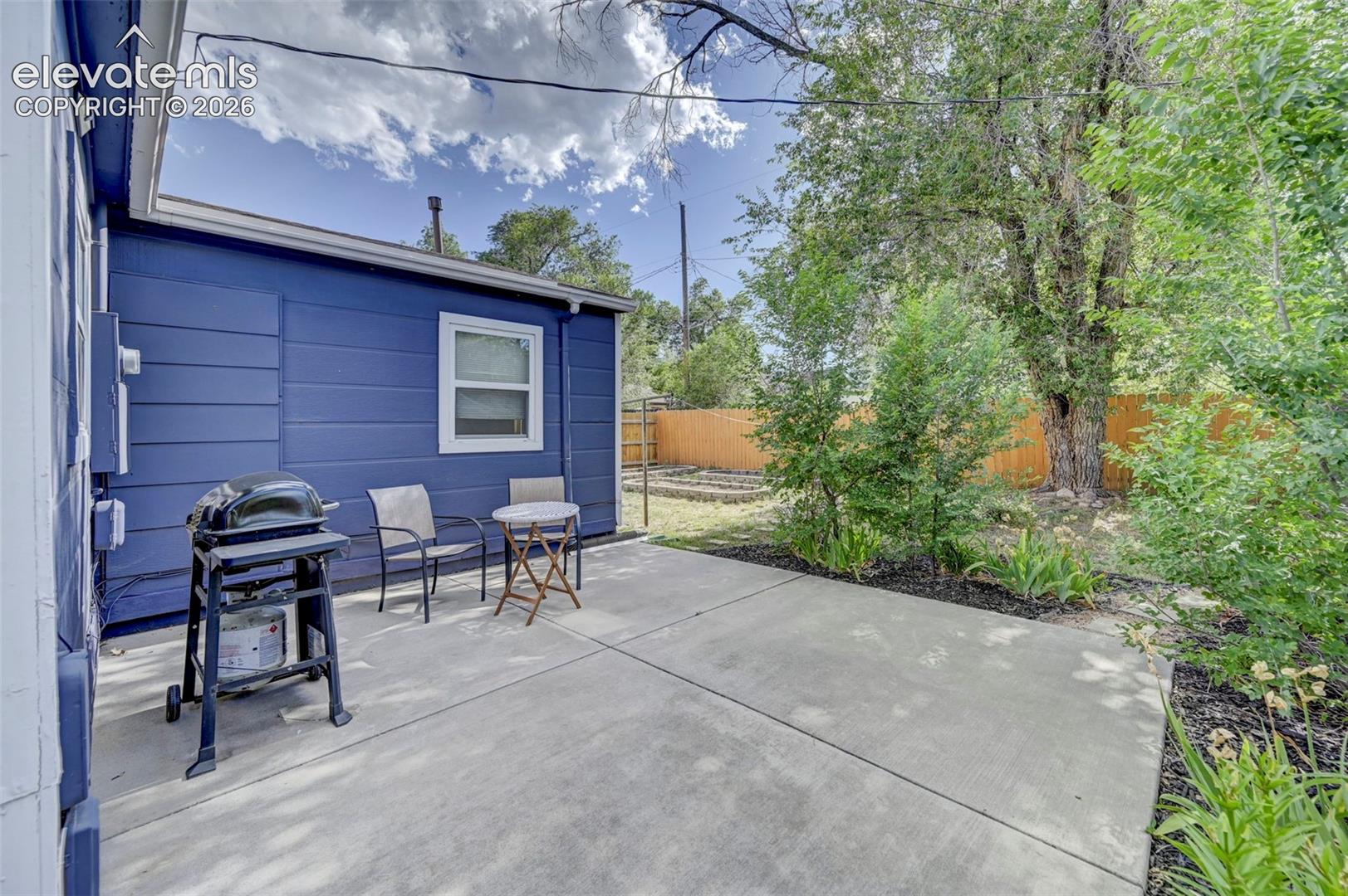 View of patio with grilling area