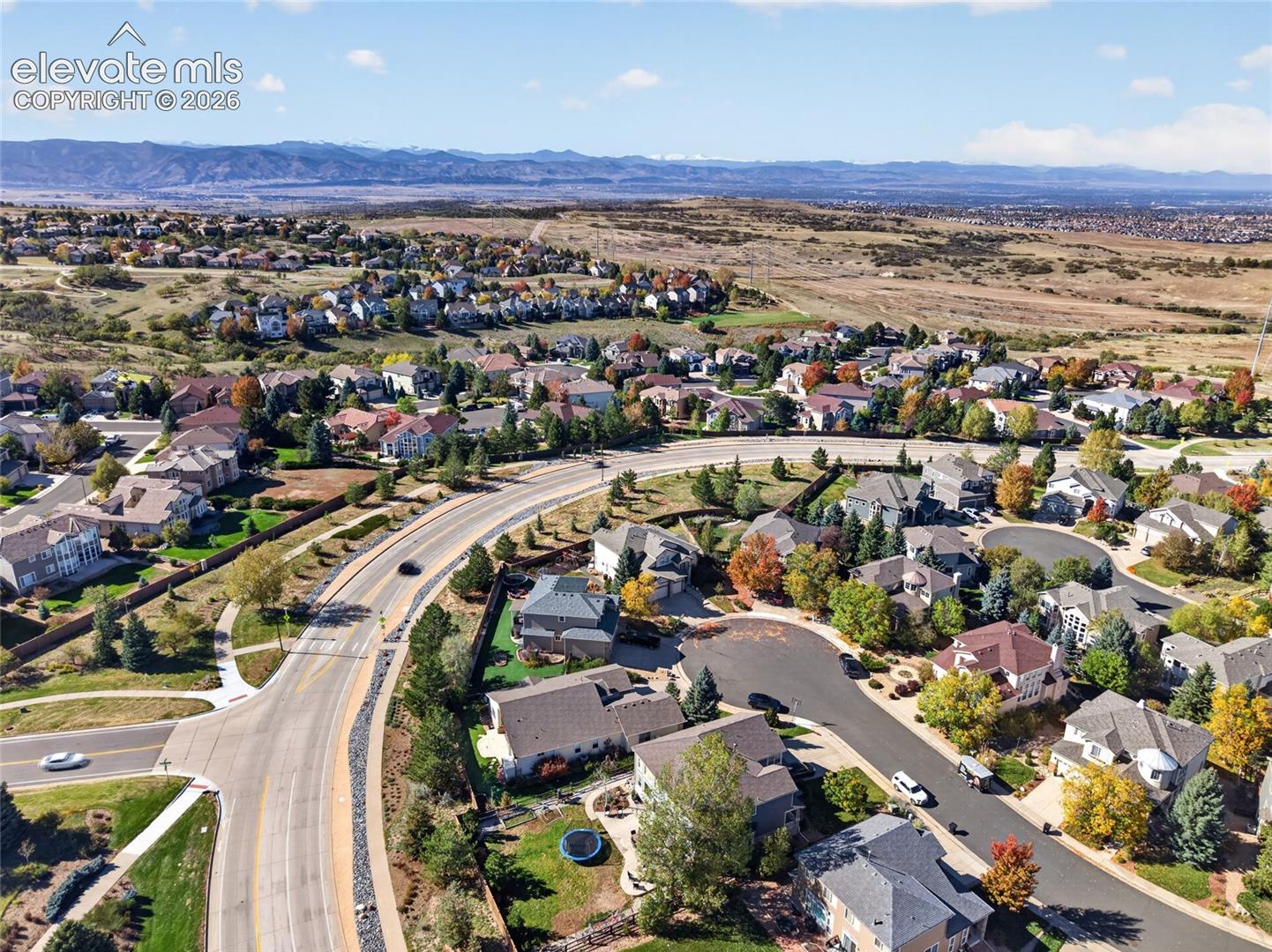 Castle Pines North with mountain views