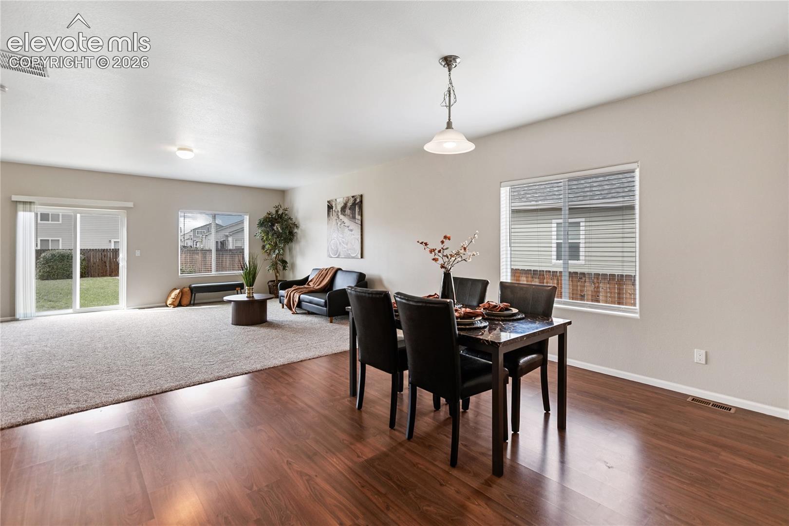 Dining/living room area is open and perfect for entertaining!