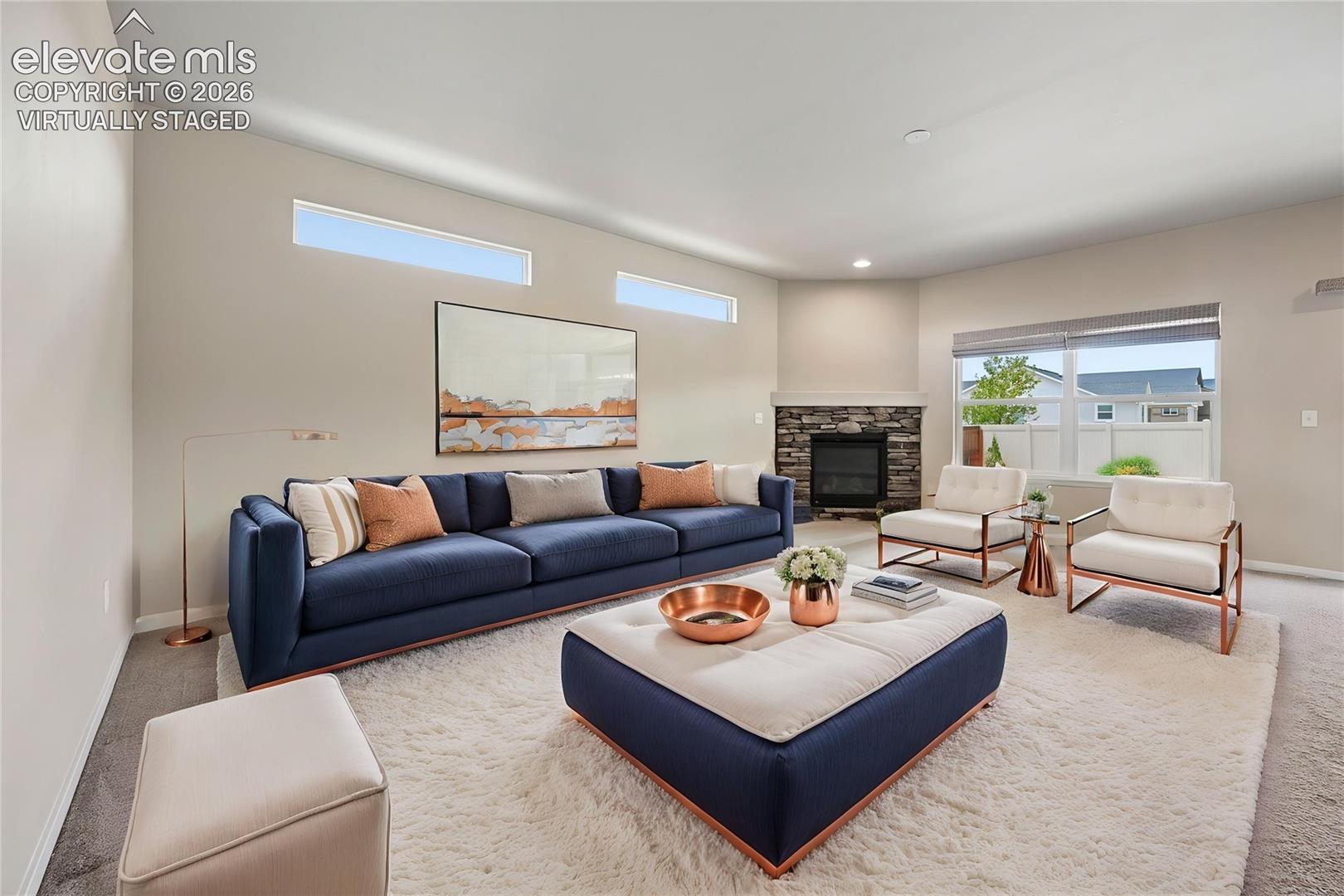 Virtually Staged Photo of Living Room
