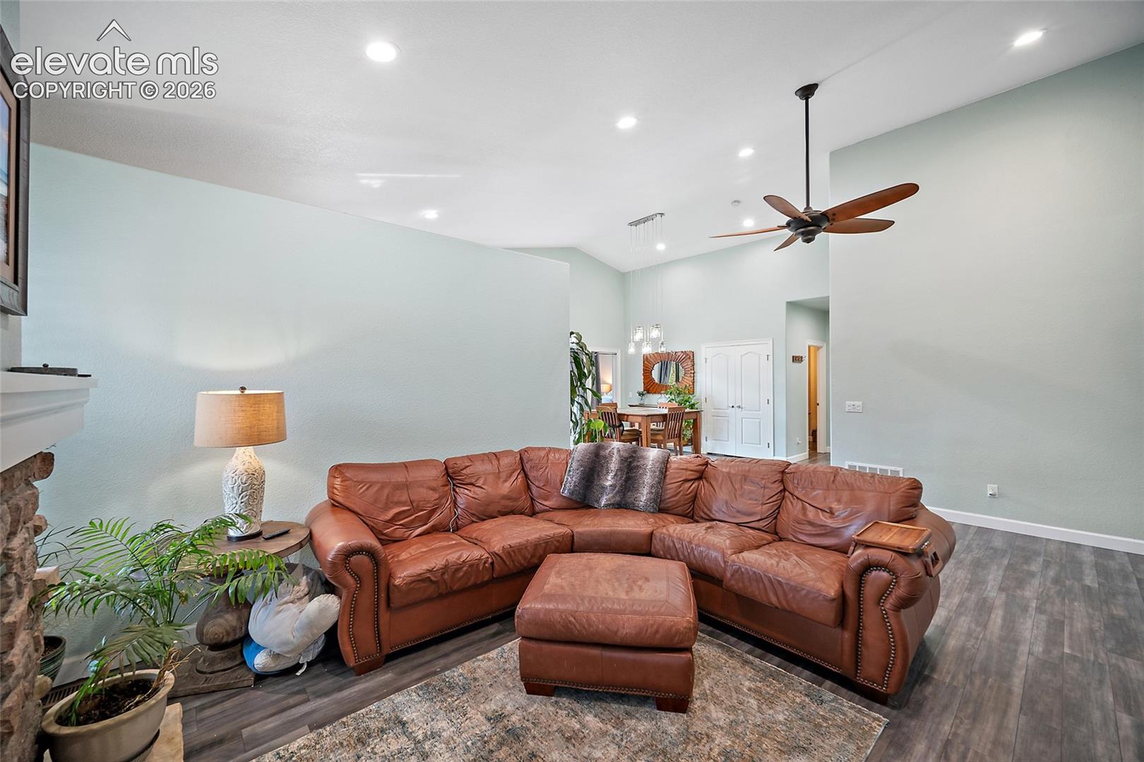 Comfortable living room with plenty of natural light