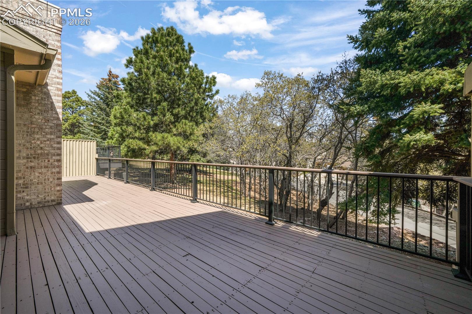 Private deck with extended patio doors
